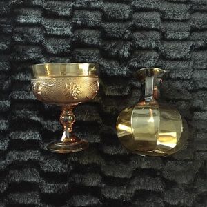 1970’s Vintage Tiara Amber Glass Pieces
